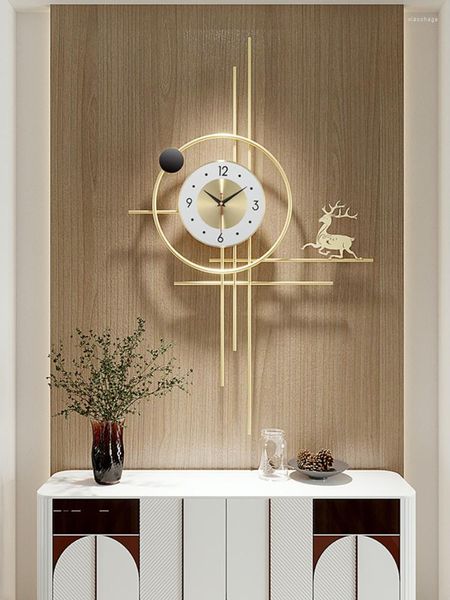 Horloges murales mode grande horloge Simple salon nordique silencieux Art luxe créatif Design moderne Horloge décoration de la maison