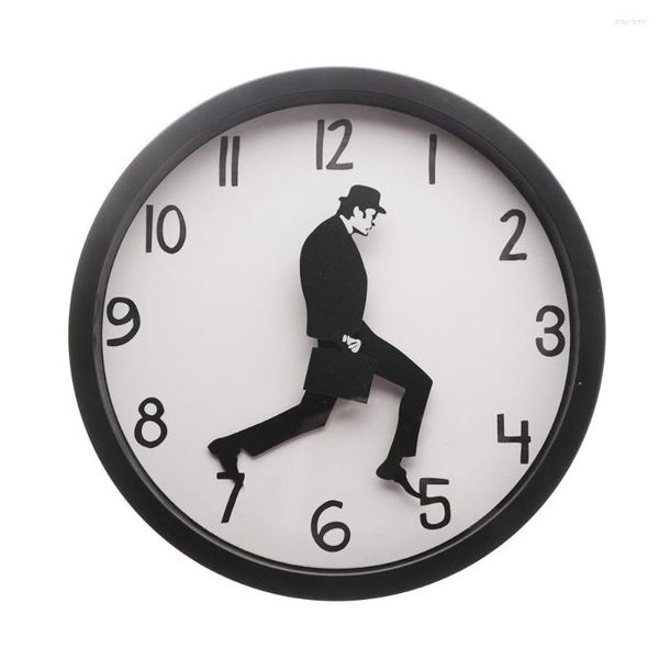 Relojes de pared Moda Ministerio de Silly Walk Reloj Comediante Decoración para el hogar Novedad Reloj Divertido Caminar Silencioso Mudo