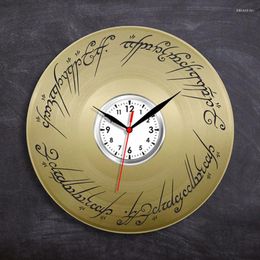 Wandklokken vingerring King Modern Design Clock 3D Stickers Record Watch Home Decor Silent 12 Inch