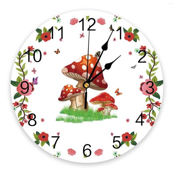 Horloges murales fleur papillon champignon horloge Design moderne salon décoration cuisine silencieux décor à la maison