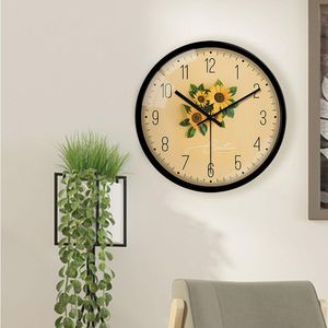 Relojes de pared con flores, reloj de Metal minimalista, creativo, silencioso, especial, cuarzo, único, Duvar Saatleri, productos para el hogar DE50ZB