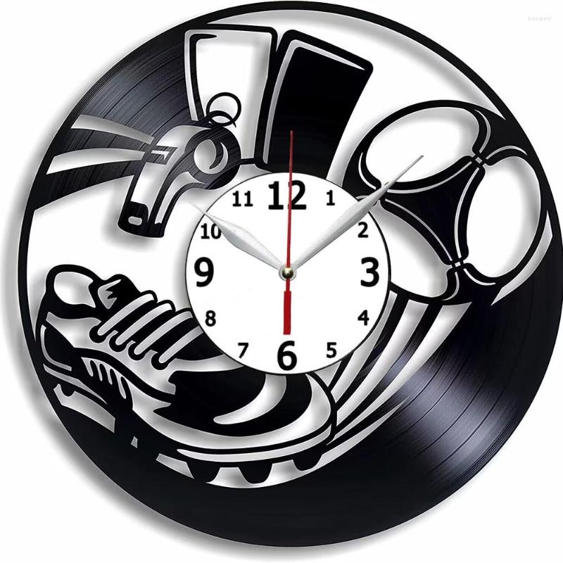 Wall Clocks Football Game Home Decor - Art Gift Idea For Fan Handmade Boy Record Clock 12 Inch