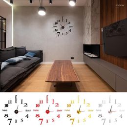 Relojes de pared Reloj sin marco Etiqueta 3D Moda digital y creativa para sala de estar Decoración para el hogar Tienda grande