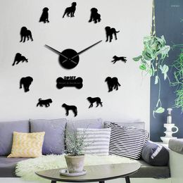 Wandklokken Franse Dogue de Bordeaux Cartoon Diy Clock Home Decor Cool Dog Breed kinderkamer kinderkamer stille vintage geschenken
