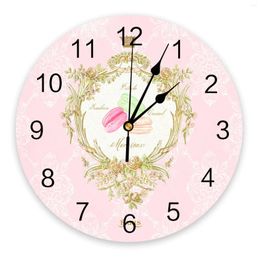 Relojes de pared Pastelería Francesa Macarons Reloj Grande Cocina Moderna Comedor Dormitorio Redondo Reloj Colgante Silencioso