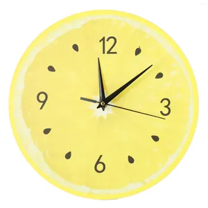 Horloges murales Clock de fruit citron en moderne cuisine décor à la maison salon art tropical