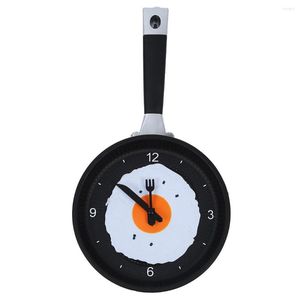 Horloges Murales Horloge Poêle à Frire Avec Oeuf Au Plat - Nouveauté Suspendue Cuisine Café Vert