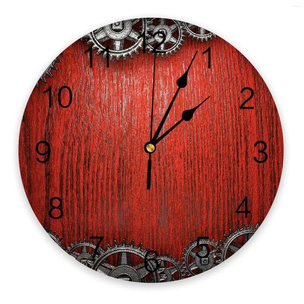 Horloges murales engrenage planche de bois décor à la maison moderne cuisine chambre chambre salon horloge