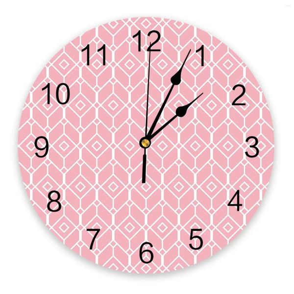 Relojes de pared Textura Graphics Graphics Rink Bedroom Reloj gran comedor de cocina moderna Round Round Ratio Decoración del hogar