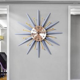 Horloges murales géantes luxe nordique horloge salon grand silencieux métal esthétique Design moderne Reloj Pared Grande décor à la maison ZP50BGZ