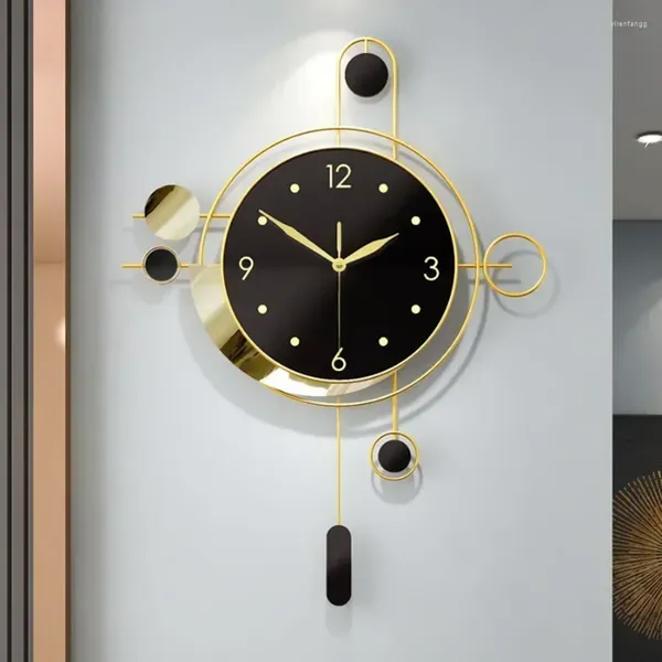 Horloges murales cadeau maison horloge décoration élégant or art rond mains salon numéro moderne noir cuisine reloj décor