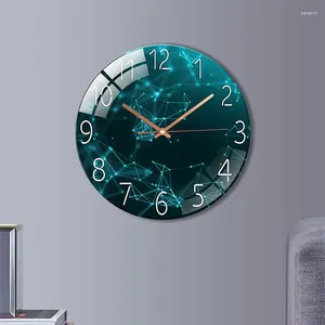 Relojes de Pared Reloj de cristal diseño moderno cuarzo hogar sala de estar Simple relojes decoración Reloj Pared