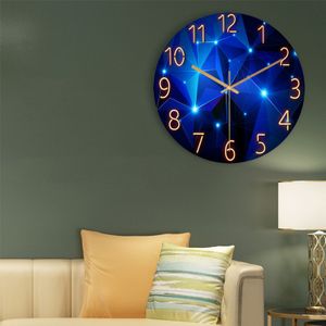 Horloges Murales Horloge Murale En Verre Design Moderne Paysage Lumière De Luxe Coloré Art Reloj Pared Decorativo Horloges Salon Chambre Décor À La Maison 230323