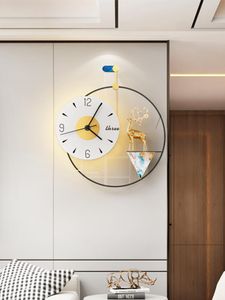 Wandklokken Goud Grote Klok Moderne Design Nordic Creatieve 3D LEIDENE SILENT KLOKKEN WANDKLOKKEN HOME DECOR 50WC
