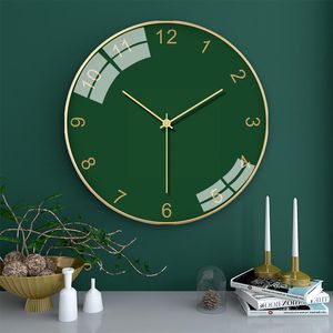 Horloges murales or horloge de luxe Art minimaliste verre mordique classique numérique salon Zegar Kuchenny décoration de la maison AB50WC