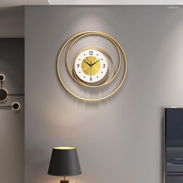 Wandklokken goud moderne grote klok woonkamer eenvoudige loftstochtige luxe creatief stil horloge digitale zegar home decor w6c