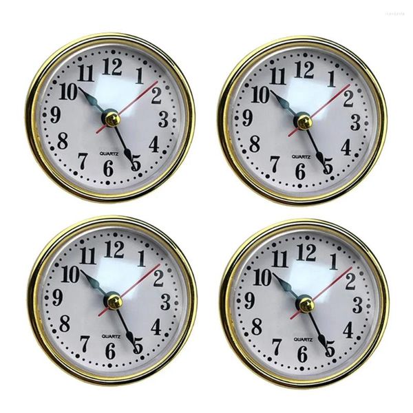 Relojes de pared Color oro/plata Reloj de cuarzo Insertar 65 mm de diámetro Movimiento premium Reparación de bricolaje o reemplazar números arábigos romanos