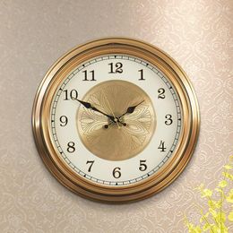 Horloges murales Golden Round Vintage Horloge Cuisine Mécanisme Intérieur Insolite Numérique Silencieux Arte De Pared Décor À La Maison YX50WC