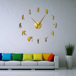 Wall Clocks Golf Hand Big Diy Clock Mirror Sticker Club Hanging Watch Sport Decoratie Q240509