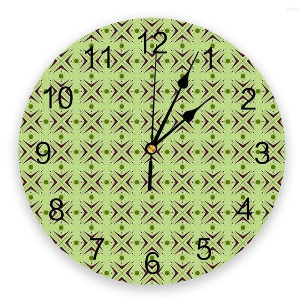 Horloges murales Circle vert triangle rétro Corloge moderne pour la décoration de bureau à domicile