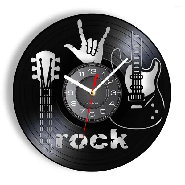 Horloges murales guitare découpée au Laser horloge longue durée instrument de musique RNR geste LP montre suspendue Rock N Roll cadeaux pour guitaristes