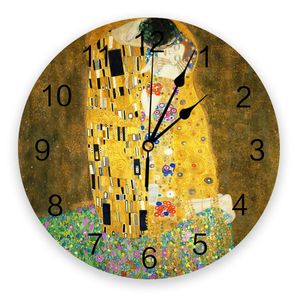 Wandklokken Gustav Klimt De Kus Klok Home Decor Slaapkamer Stille Oclock Horloge voor Keuken Woonkamer Digitale 231122