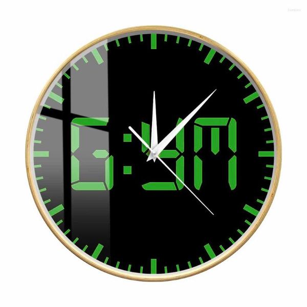 Horloges murales GYM Time Vert et noir Horloge d'art minimaliste pour centre de fitness Décor de salle de motivation Design moderne Montre silencieuse
