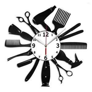 Horloges Murales Outils De Cheveux Horloge Art Vintage Unique - Décoration De La Maison Personnalisée 12 Pouces