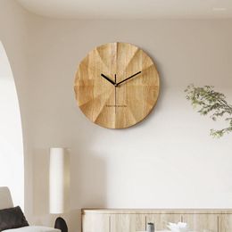 Horloges murales Hall Bois Horloge Salon Rétro Quartz Bureau Style Nordique Petite Horloge Minimaliste Murale Décor WSW35XP