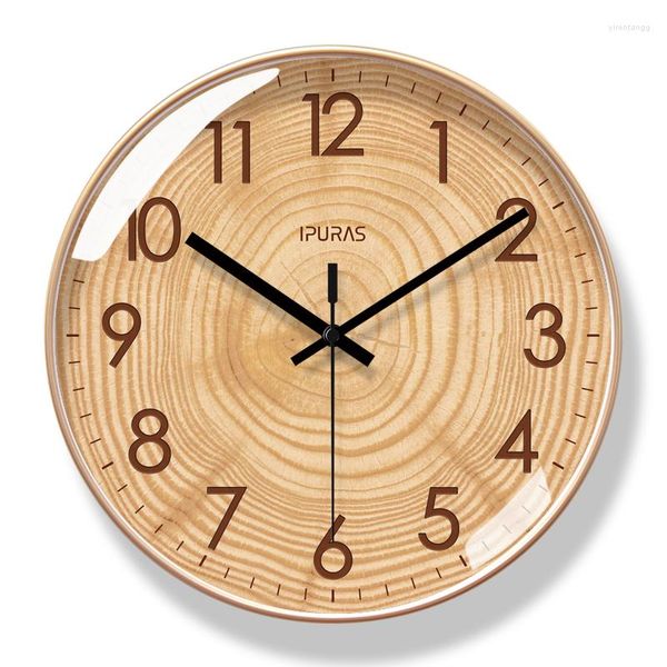 Relógios de parede pendurados quarto infantil ouro redondo design moderno relógio silencioso adesivo vintage reloj decorarion