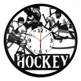 Horloges murales Hockey Art Clock cadeau fait main pour cuisine bureau chambre affiche moderne