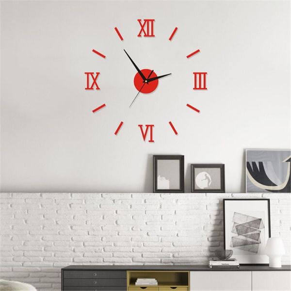 Horloges murales décor à la maison 3D autocollant bricolage horloge acrylique auto-adhésif décalcomanie miroir accessoires de décoration domestique SuppliesWallWall