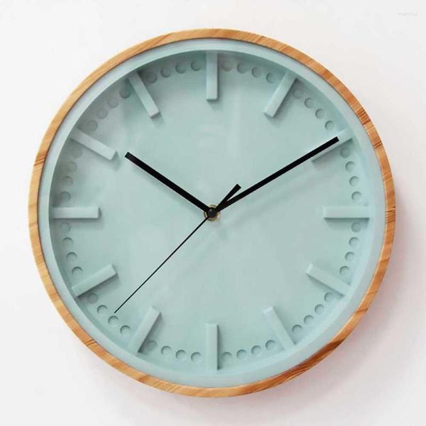 Relojes de pared, reloj de decoración para el hogar, mecanismo de diseño moderno, redondo, silencioso, rosa, verde, reloj para dormitorio infantil, estilo nórdico