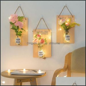 Horloges murales Décor à la maison Décoration de jardin Fleur Creative Pendentif Chambre Bijoux Boutique Plante Suspendue Carillons éoliens Décorations Drop Livraison