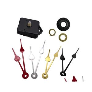 Wandklokken Home Diy Quartz Clock Beweging Kit Zwarte accessoires Spindelmechanisme Reparatie met handsets As -lengte druppel levering DHFS2