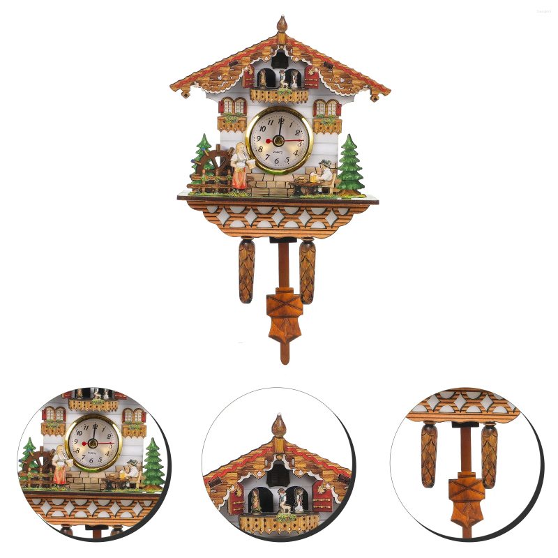 Horloges murales maison salon coucou cutainsforchambre horloge rétro oiseau maison toom decore en bois traditionnel