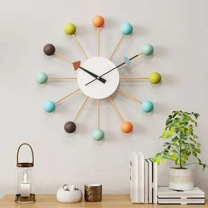 Wandklokken huis woonkamer decoratie horloge wandklok modern design Noordige ball metaal grote jeugd slaapkamer keuken Q240509