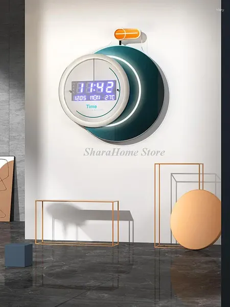 Corloges murales Maison du salon simple Digital LED électronique Modern Design Hanging Hanging Watch avec décoration de calendrier