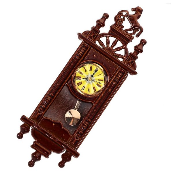 Horloges murales Maison Petite horloge Pendentif Enfant Mini Dollhouse Meubles en bois pour enfants