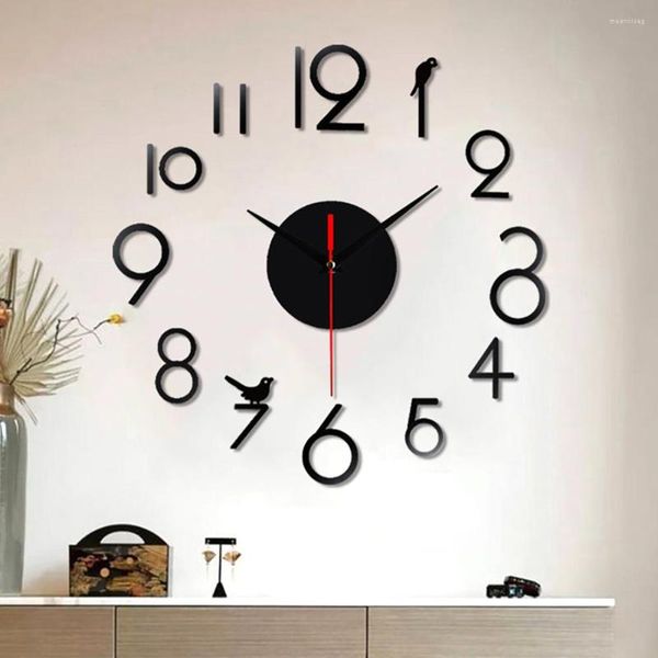 Horloges murales Horloge suspendue domestique silencieuse sans poinçon pour le bureau du salon