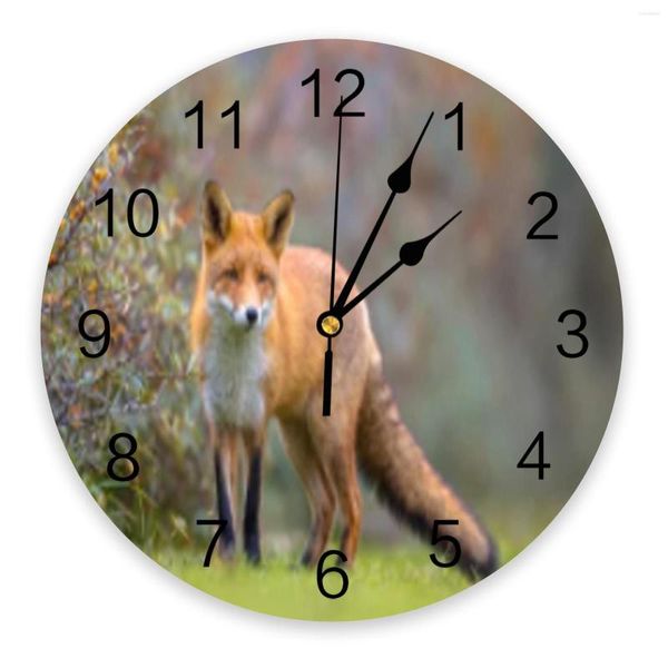 Horloges murales Chasse Plante rusée PVC Horloge numérique Design moderne Salon Décor Grande montre Muet Suspendu