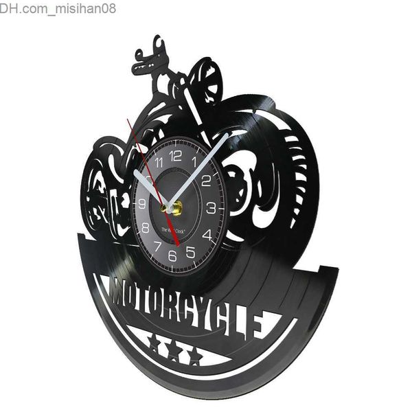 Horloges murales ic Moto américaine Tenture murale Art Tenture murale Horloge Garage Signe Moto Vinyle Record Tenture murale Horloge Man Cave Z230710