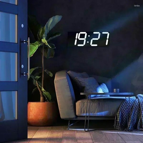 Horloges murales Alarme de l'horloge intérieure pour table de décoration électronique Décoration numérique chambre LED Maison moderne