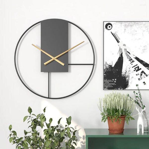 Relojes de pared Arte del hierro Estilo industrial retro Sala de estar silenciosa simple Dormitorio Restaurante Hogar Reloj decorativo creativo Diseño moderno