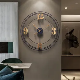Horloges murales fer grande horloge balayage muette secondes décoration salon décoration scandinave simple métal