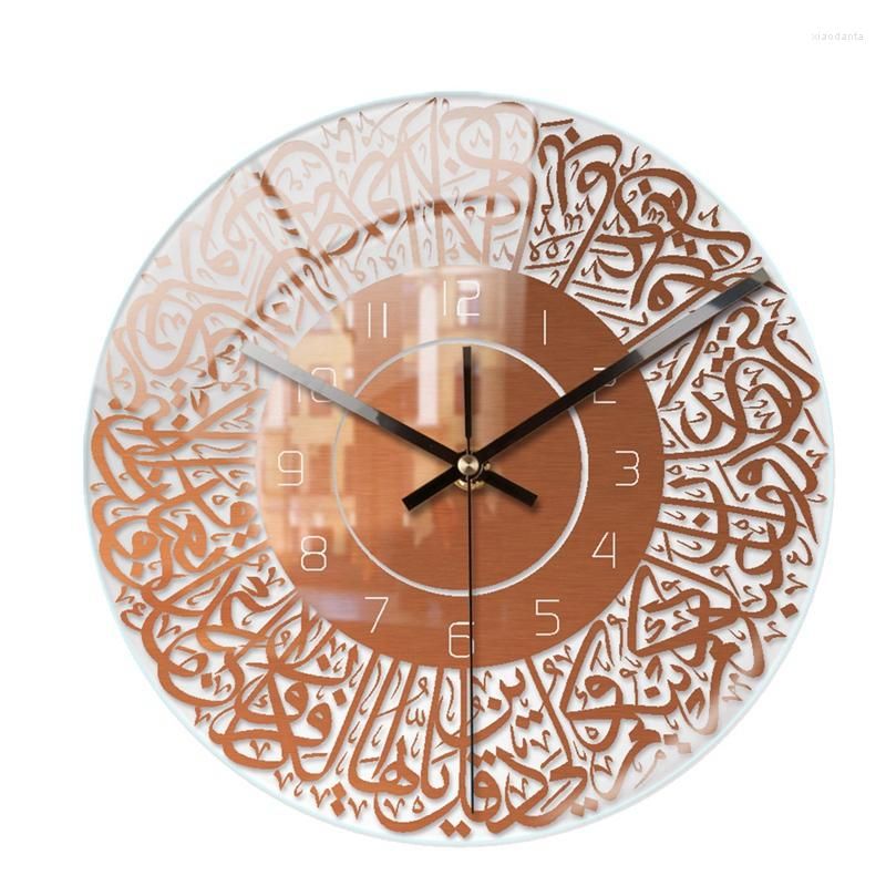 Corloges murales Quartz islamique Acrylique Clock Pendule Muslim Living Room Decoration Art Pendant Indoor