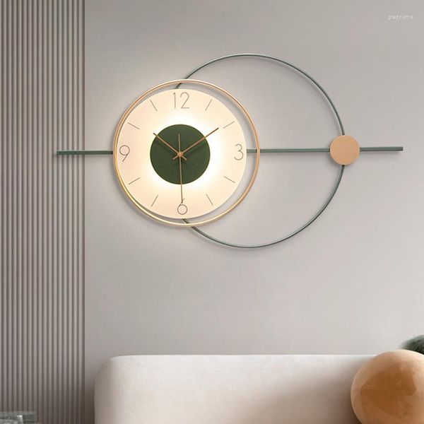 Horloges murales Horloge de style italien Design silencieux Créativité Mode LED Salon numérique Klokken Wandklokken Décoration de la maison