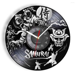 Horloges murales japonais samouraï Record horloge Art bureau décor à la maison japon combattant guerrier Arts martiaux Design moderne