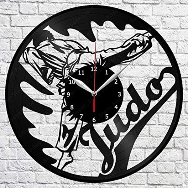 Horloges murales Judo fait à la main horloge exclusive décor artistique maison enregistrement conception unique cadeau original