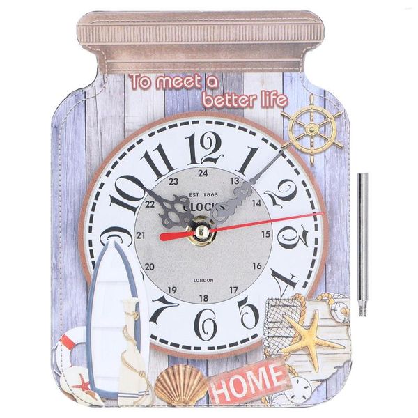 Horloges murales horloge de cuisine panneau de densité mouvement à Quartz temps précis muet avec tige en métal décorative pour El maison chambre